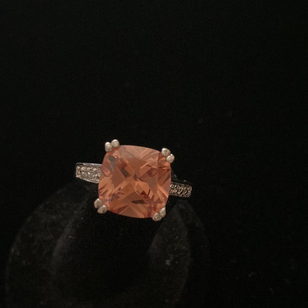 Rhinestone Rhodium Plated Ring